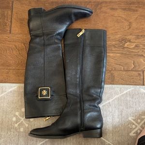 Black Tory Burch riding boot